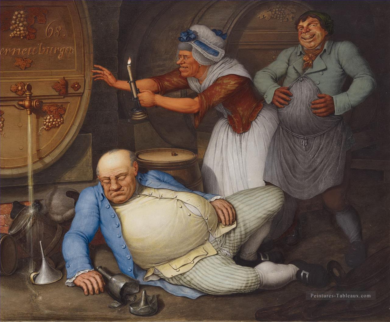 Der Saufer 1804 Georg Emanuel Opiz caricature Peintures à l'huile